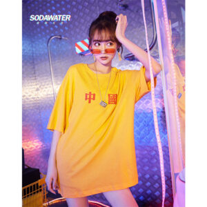 "CHINA" Block Printed Oversized T-shirt