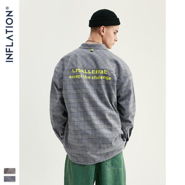 "Challenge" Cross Plaid Full-Sleeve Shirt