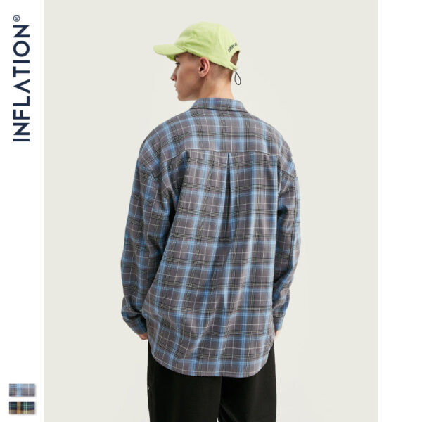 "Enthusiastic Citizen" Frontal Patched Pocket Plaid Full-Sleeve Shirt