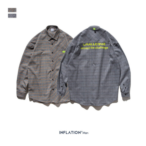 "Challenge" Cross Plaid Full-Sleeve Shirt