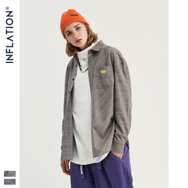 "Challenge" Cross Plaid Full-Sleeve Shirt
