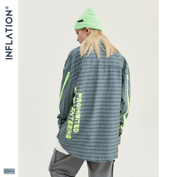 "Prohibited From Entering" Striped Full-Sleeve Shirt