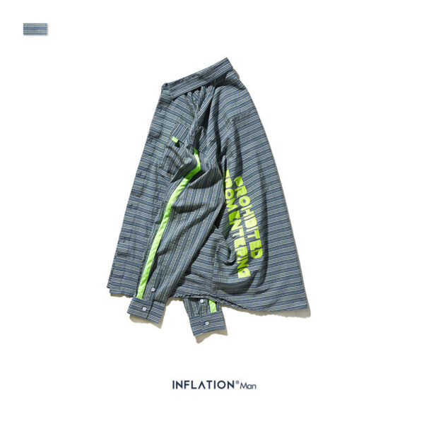 "Prohibited From Entering" Striped Full-Sleeve Shirt