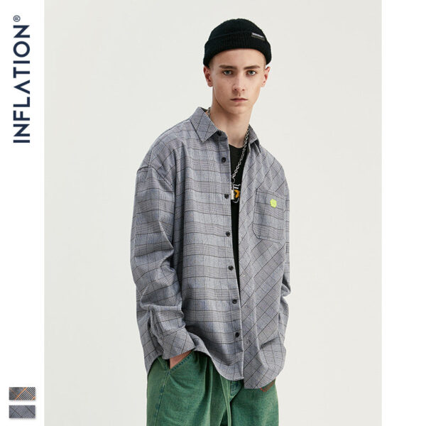 "Challenge" Cross Plaid Full-Sleeve Shirt