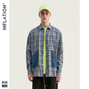 "Enthusiastic Citizen" Frontal Patched Pocket Plaid Full-Sleeve Shirt