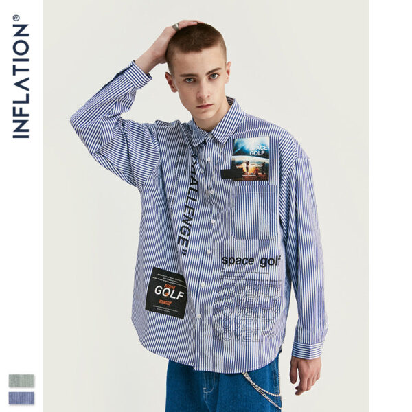 "Challenge" Pin Striped Full-Sleeve Shirt