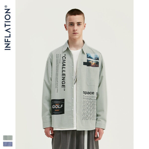 "Challenge" Pin Striped Full-Sleeve Shirt