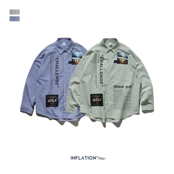 "Challenge" Pin Striped Full-Sleeve Shirt