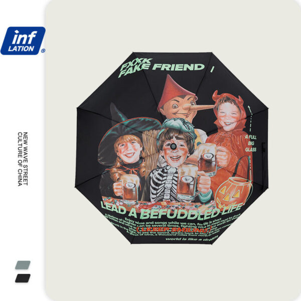 "FXXK FAKE FRIENDS!" Printed Umbrella