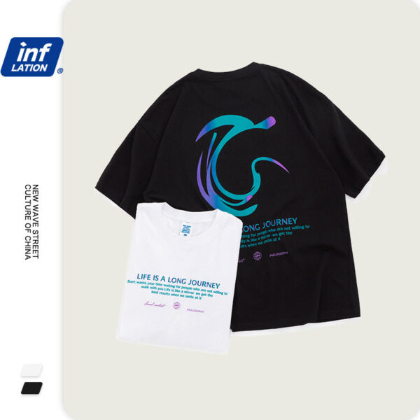 "LIFE IS A LONG JOURNEY" Printed T-shirt