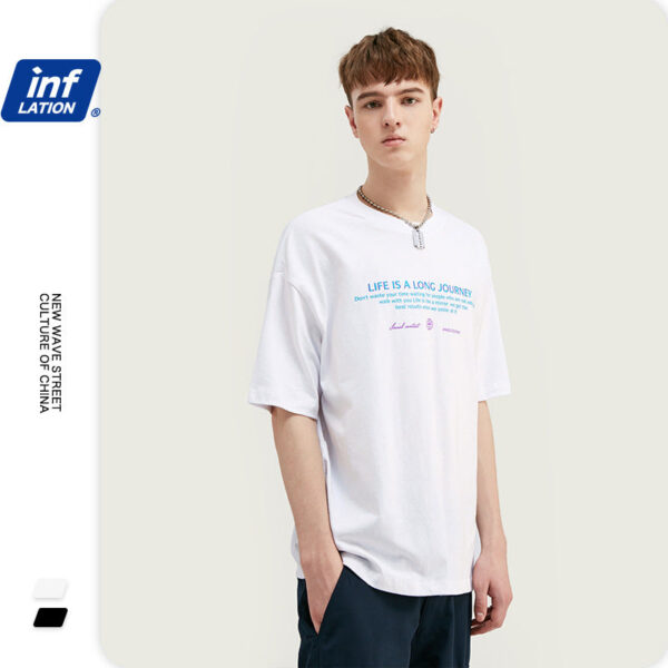 "LIFE IS A LONG JOURNEY" Printed T-shirt