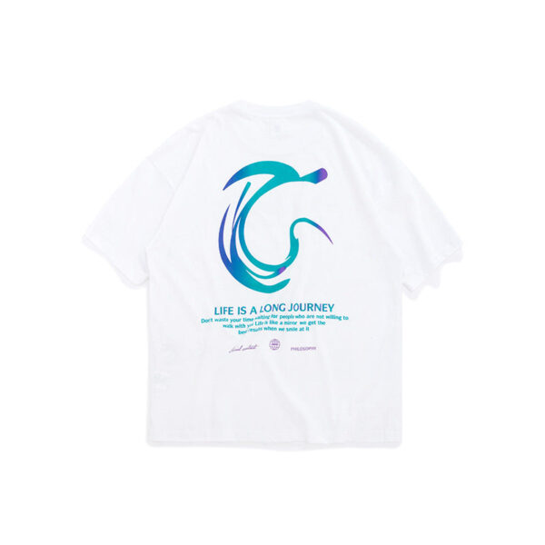 "LIFE IS A LONG JOURNEY" Printed T-shirt
