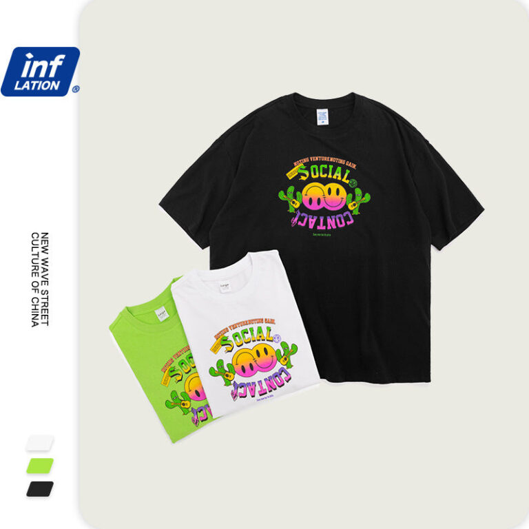 "Social Contact" Smiley Printed T-shirt