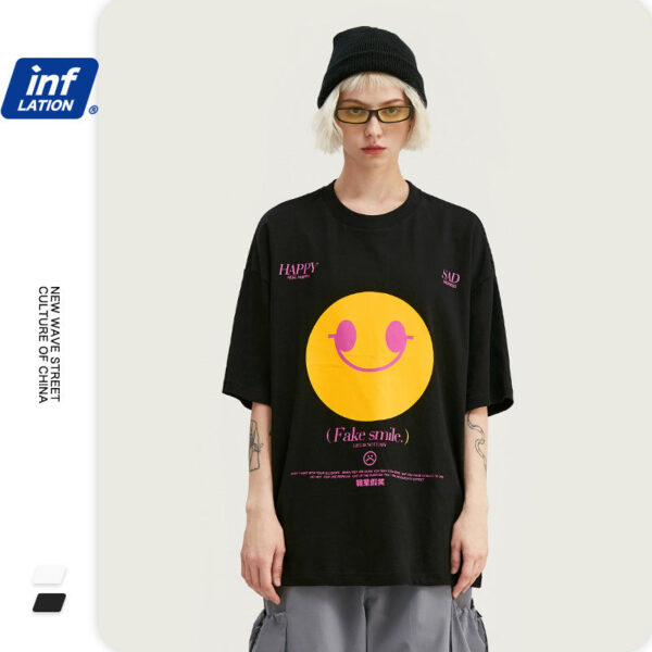 "FAKE SMILE" Printed T-shirt
