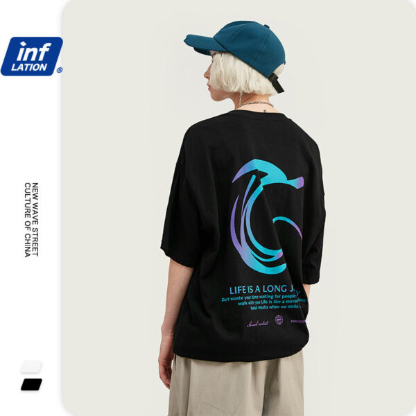 "LIFE IS A LONG JOURNEY" Printed T-shirt
