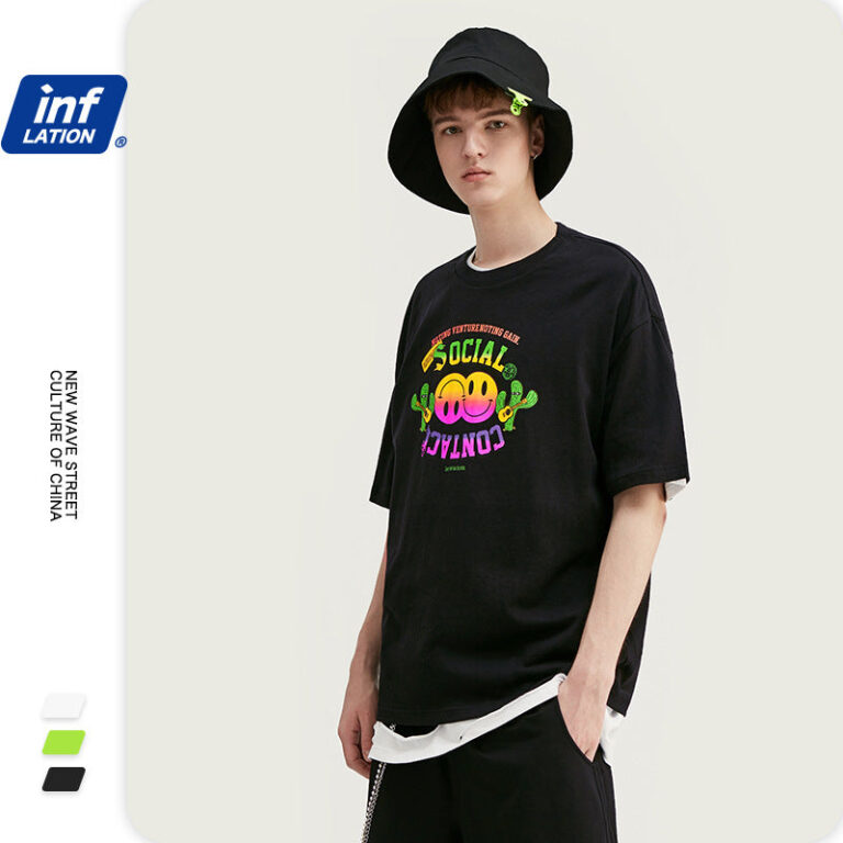 "Social Contact" Smiley Printed T-shirt