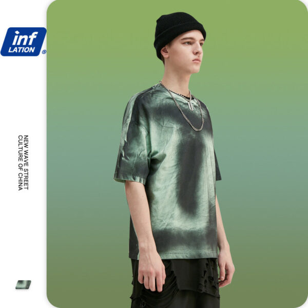 "Hand-sprayed color" gradient tie dye T-shirt