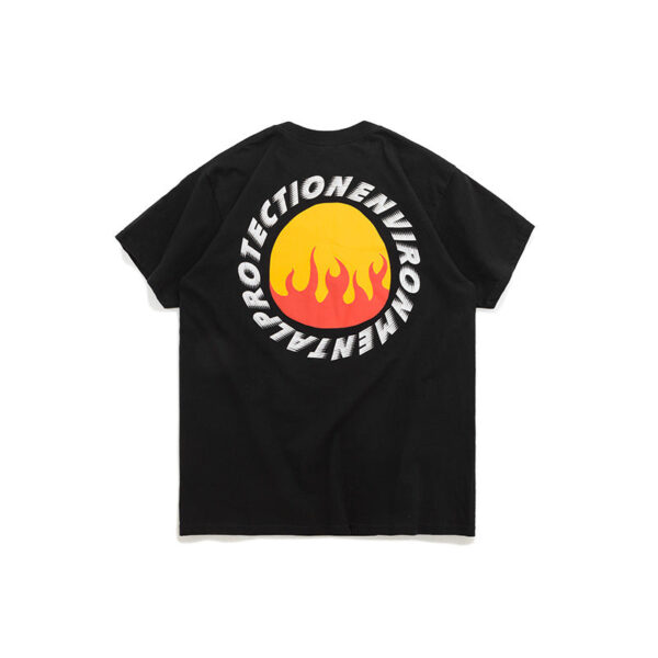 "ENVIRONMENTAL PROTECTION" Flames Printed T-shirt
