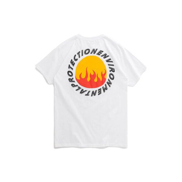 "ENVIRONMENTAL PROTECTION" Flames Printed T-shirt