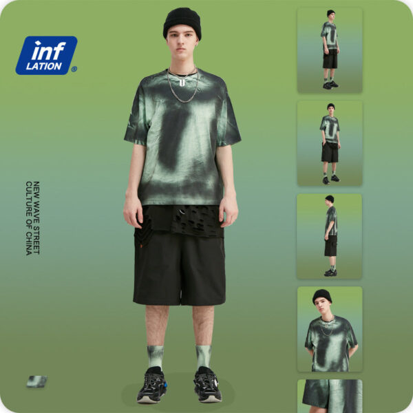 "Hand-sprayed color" gradient tie dye T-shirt