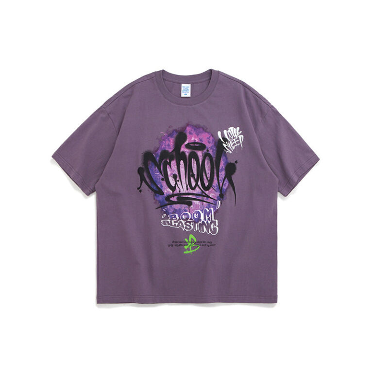 "SCHOOL" Graffiti Printed T-shirt