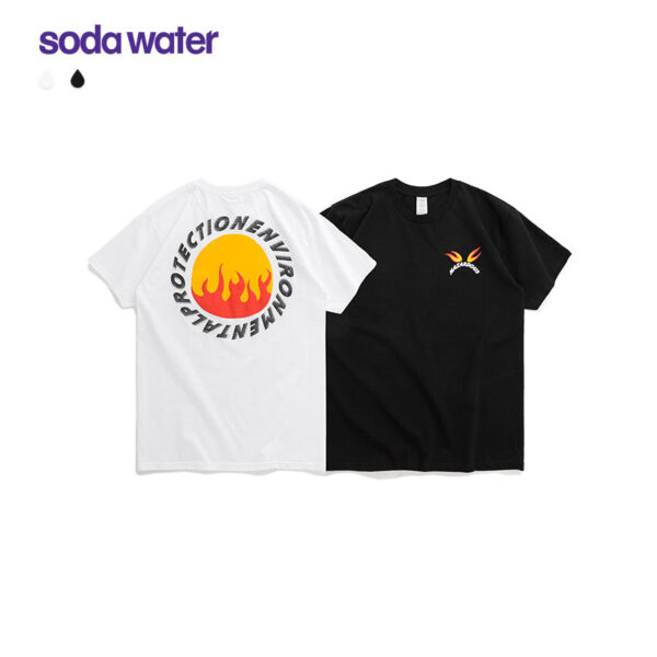 "ENVIRONMENTAL PROTECTION" Flames Printed T-shirt