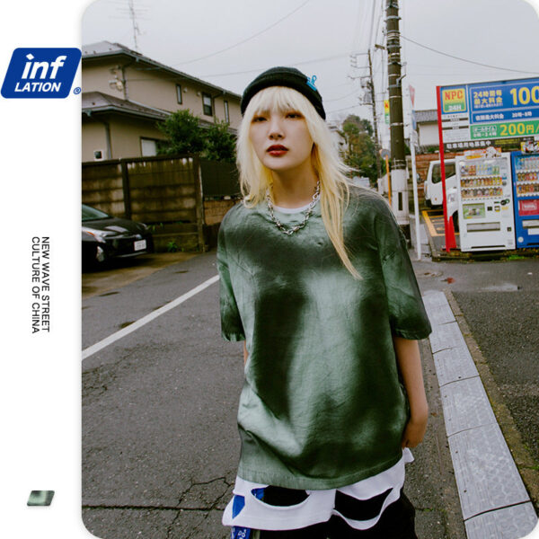 "Hand-sprayed color" gradient tie dye T-shirt