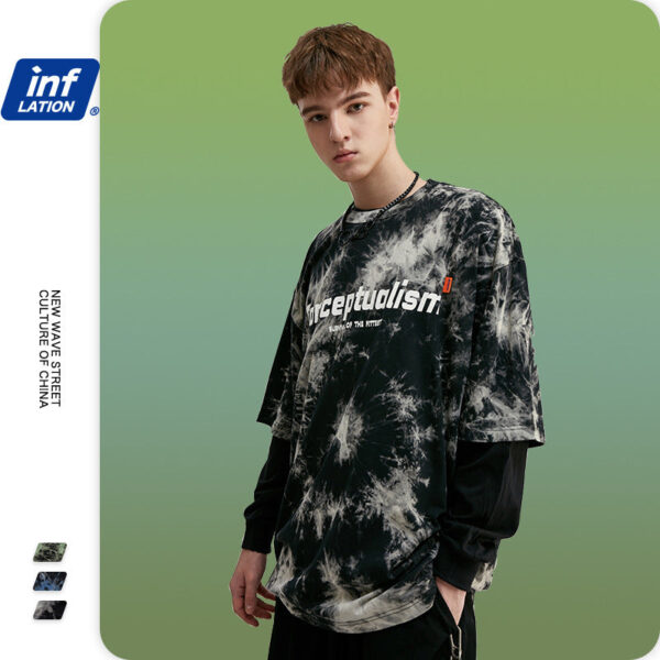 "Conceptualism" Printed Tie-Dyed T-shirt