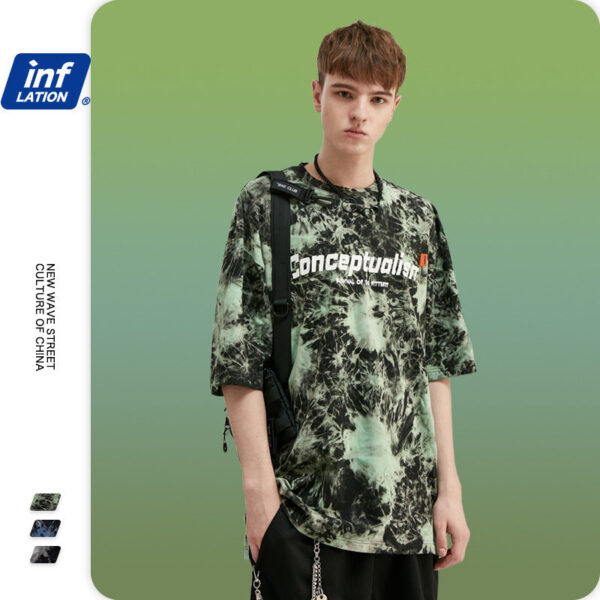 "Conceptualism" Printed Tie-Dyed T-shirt
