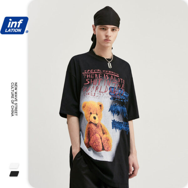 "None of this matters ANYMORE" smiley teddy bear Printed T-shirt