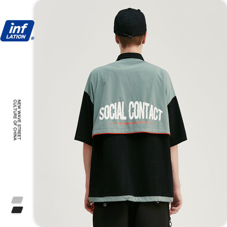 "SOCIAL CONTACT" Printed T-shirt and Shorts Suit