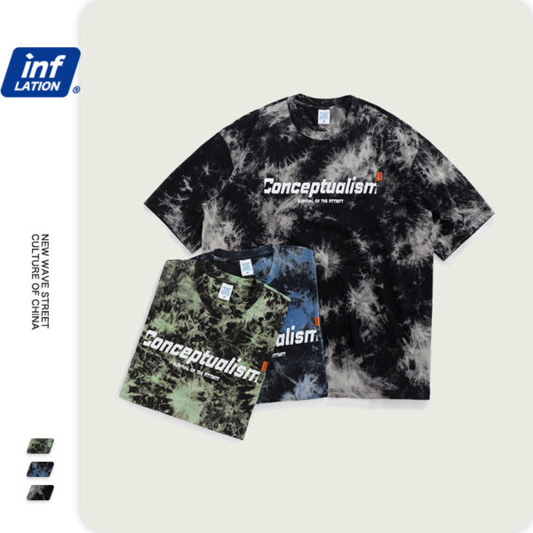 "Conceptualism" Printed Tie-Dyed T-shirt