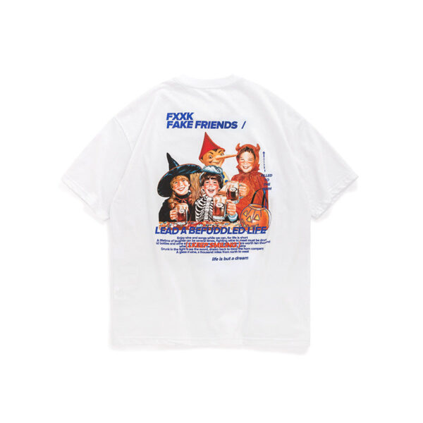 "FXXK FAKE FRIENDS" Printed T-shirt