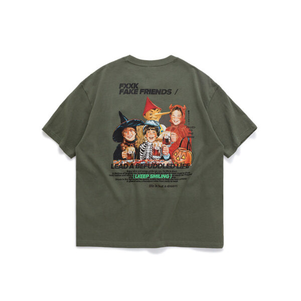 "FXXK FAKE FRIENDS" Printed T-shirt