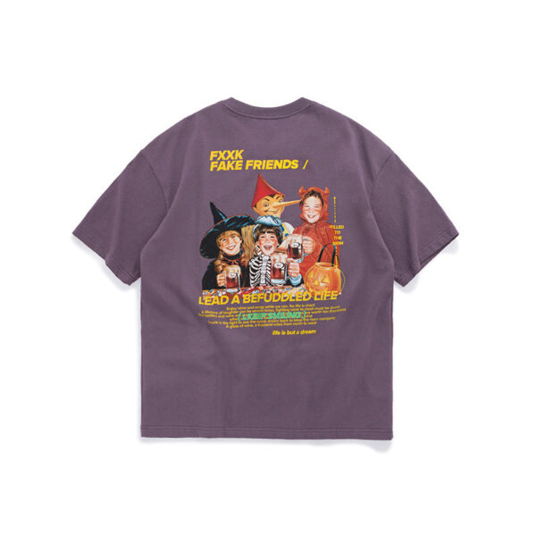 "FXXK FAKE FRIENDS" Printed T-shirt