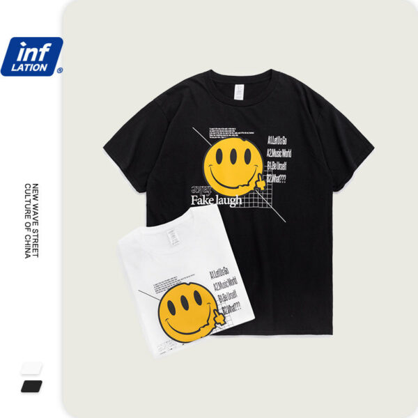 "FAKE LAUGH" Printed T-shirt