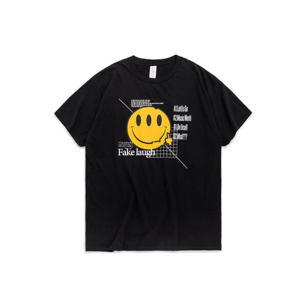 "FAKE LAUGH" Printed T-shirt