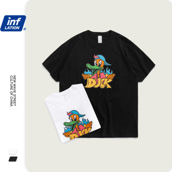 "DUCK" Printed short-sleeved T-shirt