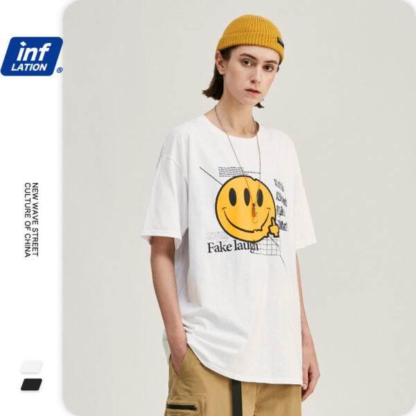 "FAKE LAUGH" Printed T-shirt