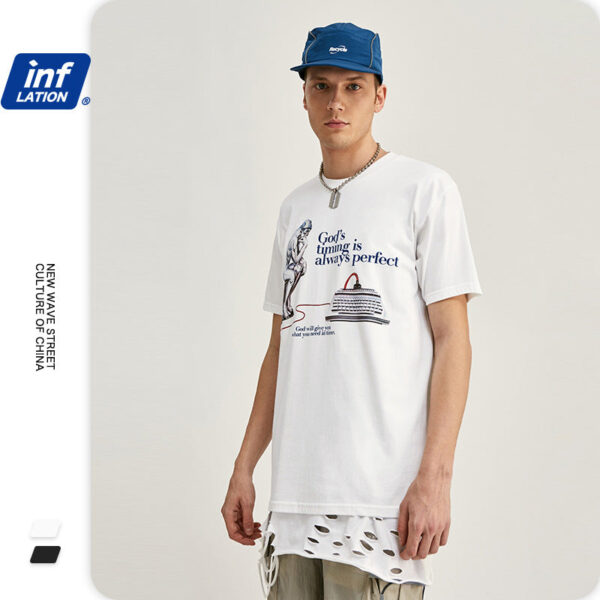 "GOD WILL GIVE YOU WHAT YOU NEED IN TIME." Printed T-shirt