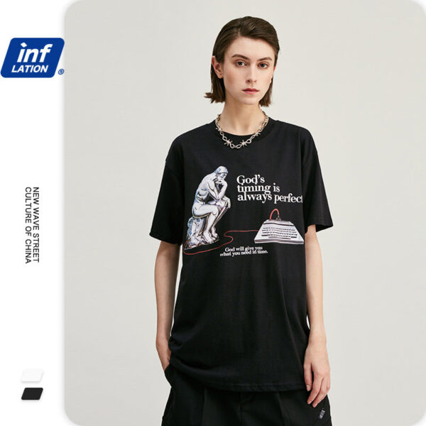 "GOD WILL GIVE YOU WHAT YOU NEED IN TIME." Printed T-shirt