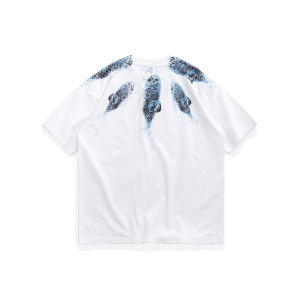 "KOI FISH" Collar Printed T-shirt