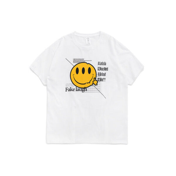"FAKE LAUGH" Printed T-shirt
