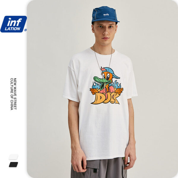 "DUCK" Printed short-sleeved T-shirt
