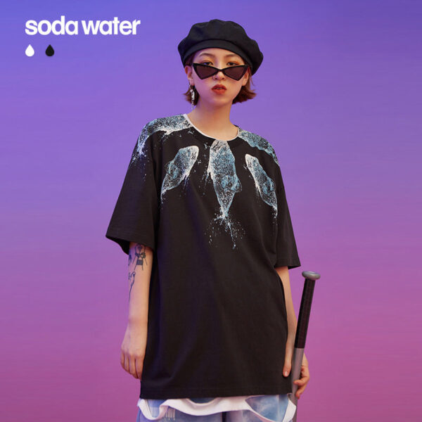 "KOI FISH" Collar Printed T-shirt