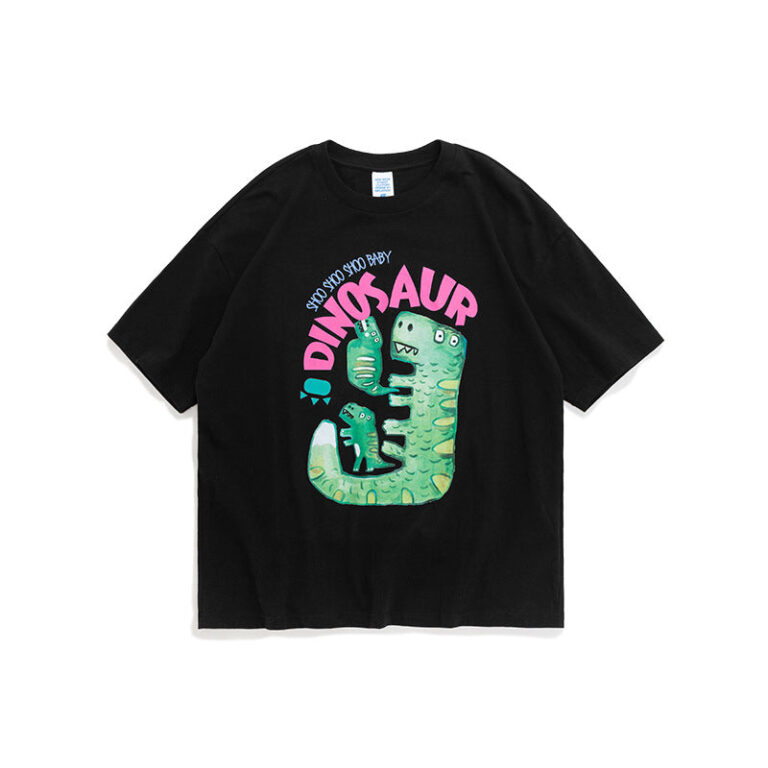 "SHOO SHOO" Dinosaur Hand-Painted Print T-shirt