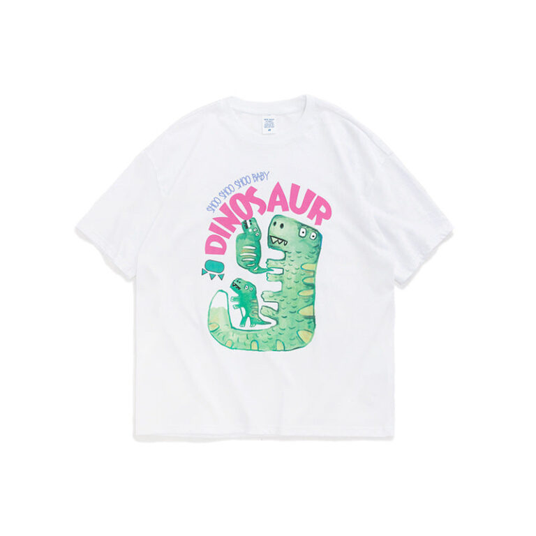 "SHOO SHOO" Dinosaur Hand-Painted Print T-shirt
