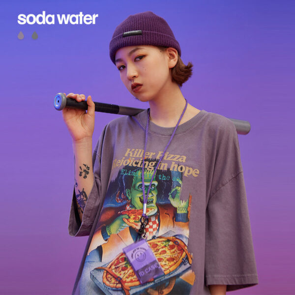 "Killer Pizza" Printed  T-shirt
