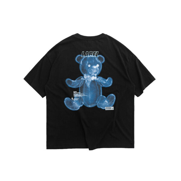 "LABEL THROW AWAY" Bear Printed T-shirt