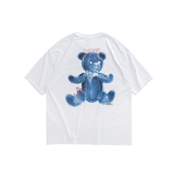 "LABEL THROW AWAY" Bear Printed T-shirt